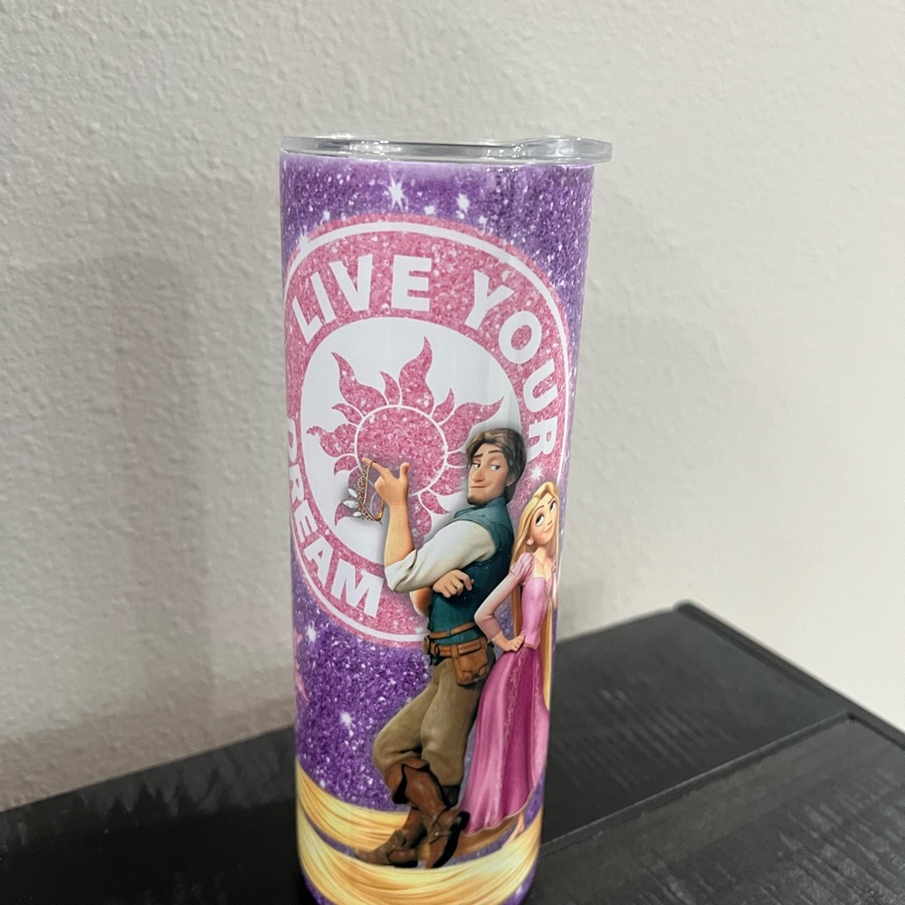 Purple Tumbler with Animated Characters
